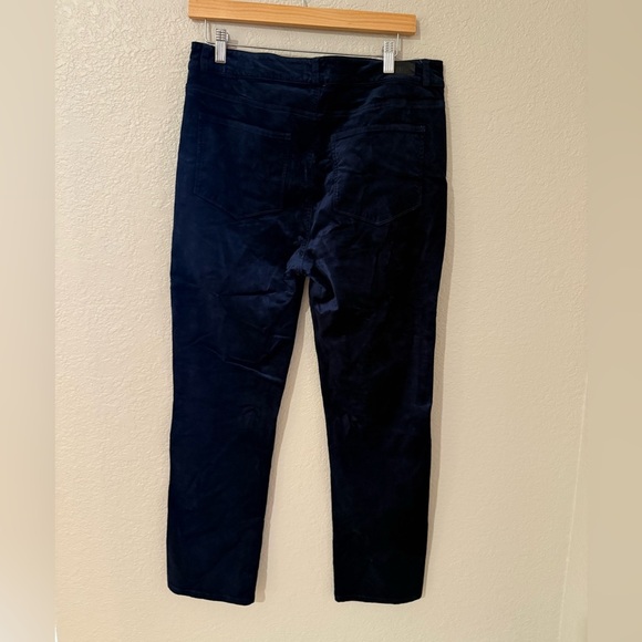 PAIGE Cindy Navy Blue Twisted seams and slit straight leg Velvet pants - Picture 9 of 9